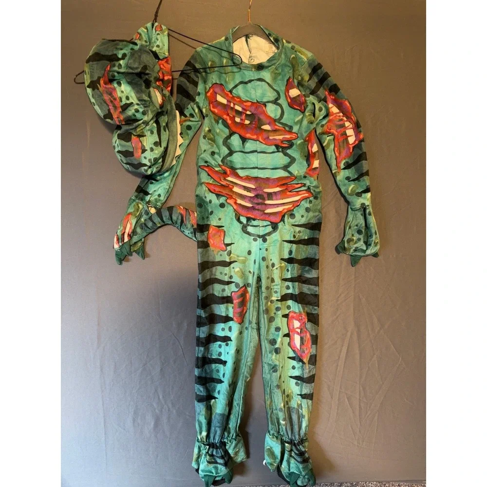 Spirit Halloween Zombie Dino Costume Toddler 5T-6T Complete Hood Storage Bag